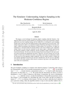 The Simulator: Understanding Adaptive Sampling in the
  Moderate-Confidence Regime