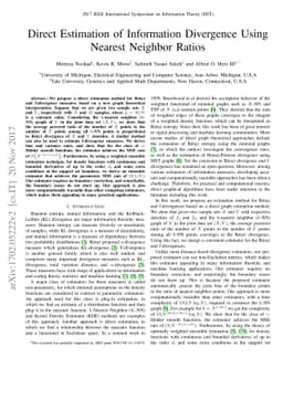 Direct Estimation of Information Divergence Using Nearest Neighbor
  Ratios