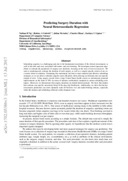 Predicting Surgery Duration with Neural Heteroscedastic Regression