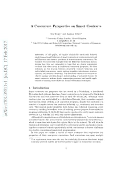 A Concurrent Perspective on Smart Contracts