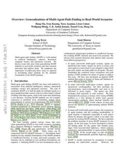 Overview: Generalizations of Multi-Agent Path Finding to Real-World
  Scenarios