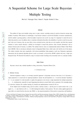 A Sequential Scheme for Large Scale Bayesian Multiple Testing