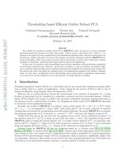 Thresholding based Efficient Outlier Robust PCA