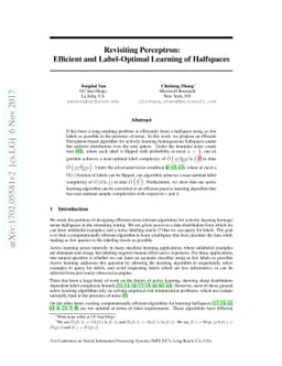 Revisiting Perceptron: Efficient and Label-Optimal Learning of
  Halfspaces