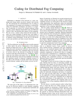 Coding for Distributed Fog Computing