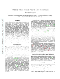 Synthesis versus analysis in patch-based image priors
