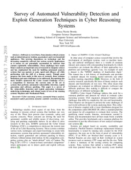 Survey of Automated Vulnerability Detection and Exploit Generation
  Techniques in Cyber Reasoning Systems