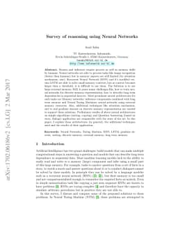 Survey of reasoning using Neural networks