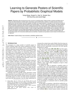 Learning to Generate Posters of Scientific Papers by Probabilistic
  Graphical Models