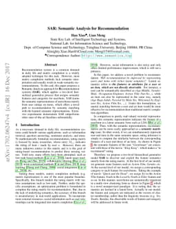 SAR: Semantic Analysis for Recommendation