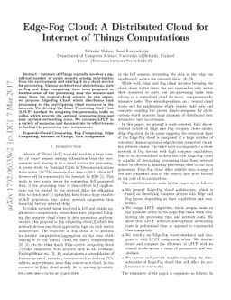 Edge-Fog Cloud: A Distributed Cloud for Internet of Things Computations