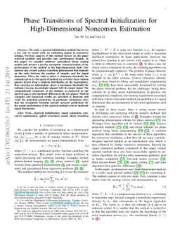 Phase Transitions of Spectral Initialization for High-Dimensional
  Nonconvex Estimation