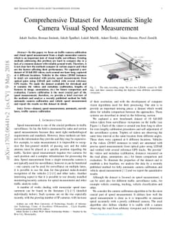 Comprehensive Data Set for Automatic Single Camera Visual Speed
  Measurement