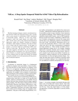 VidLoc: A Deep Spatio-Temporal Model for 6-DoF Video-Clip Relocalization