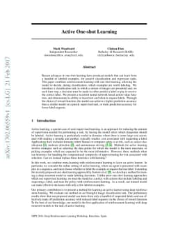 Active One-shot Learning
