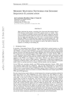 Memory Matching Networks for Genomic Sequence Classification