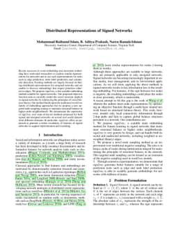 Distributed Representations of Signed Networks