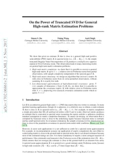 On the Power of Truncated SVD for General High-rank Matrix Estimation
  Problems