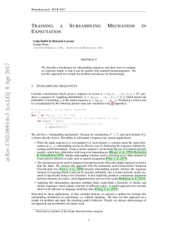 Training a Subsampling Mechanism in Expectation