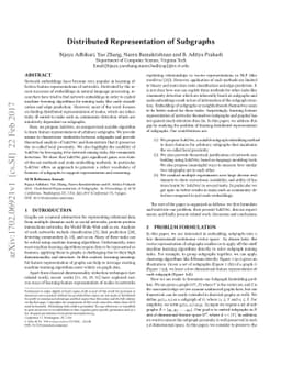 Distributed Representation of Subgraphs