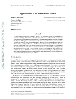 Approximations of the Restless Bandit Problem