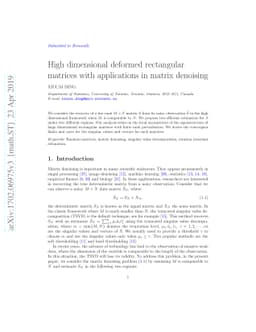 High dimensional deformed rectangular matrices with applications in
  matrix denoising