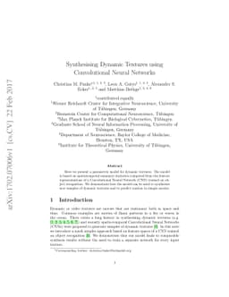 Synthesising Dynamic Textures using Convolutional Neural Networks
