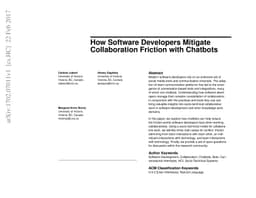 How Software Developers Mitigate Collaboration Friction with Chatbots