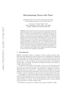 Discriminating Traces with Time