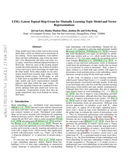 LTSG: Latent Topical Skip-Gram for Mutually Learning Topic Model and
  Vector Representations