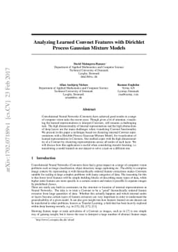 Analyzing Learned Convnet Features with Dirichlet Process Gaussian
  Mixture Models