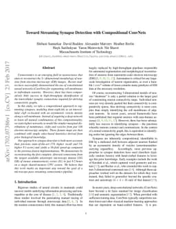 Toward Streaming Synapse Detection with Compositional ConvNets
