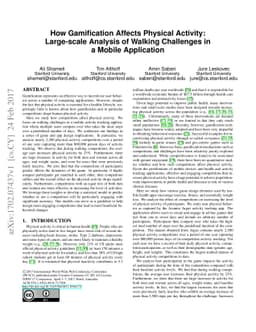 How Gamification Affects Physical Activity: Large-scale Analysis of
  Walking Challenges in a Mobile Application