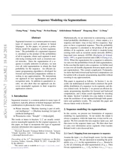 Sequence Modeling via Segmentations