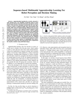 Sequence-based Multimodal Apprenticeship Learning For Robot Perception
  and Decision Making