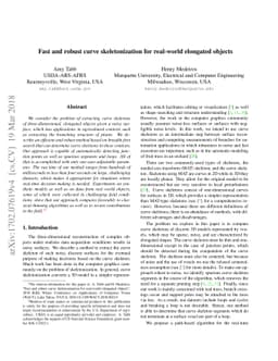 Fast and robust curve skeletonization for real-world elongated objects