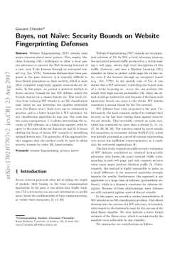 Bayes, not Naïve: Security Bounds on Website Fingerprinting Defenses