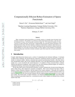 Computationally Efficient Robust Estimation of Sparse Functionals