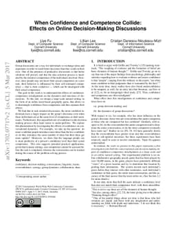 When confidence and competence collide: Effects on online
  decision-making discussions