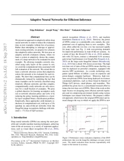 Adaptive Neural Networks for Efficient Inference