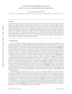 A Near-Optimal Sampling Strategy for Sparse Recovery of Polynomial Chaos
  Expansions