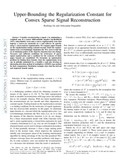 Upper-Bounding the Regularization Constant for Convex Sparse Signal
  Reconstruction