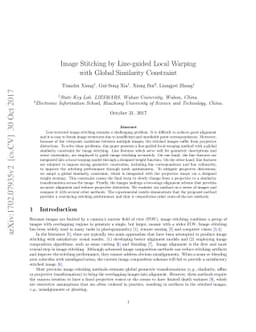 Image Stitching by Line-guided Local Warping with Global Similarity
  Constraint