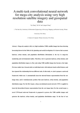 A multi-task convolutional neural network for mega-city analysis using
  very high resolution satellite imagery and geospatial data