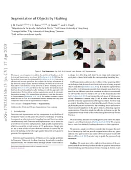 Segmentation of Objects by Hashing
