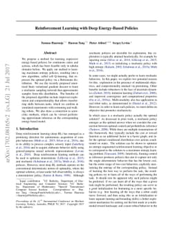Reinforcement Learning with Deep Energy-Based Policies