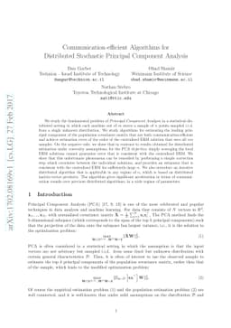 Communication-efficient Algorithms for Distributed Stochastic Principal
  Component Analysis