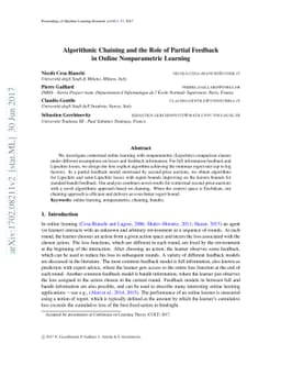 Algorithmic Chaining and the Role of Partial Feedback in Online
  Nonparametric Learning