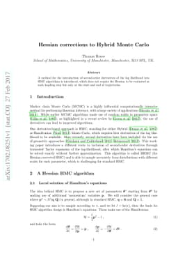 Hessian corrections to Hybrid Monte Carlo