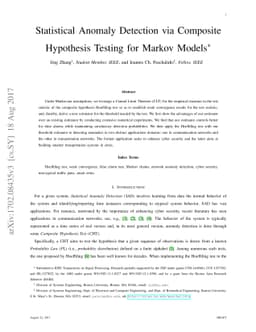 Statistical Anomaly Detection via Composite Hypothesis Testing for
  Markov Models